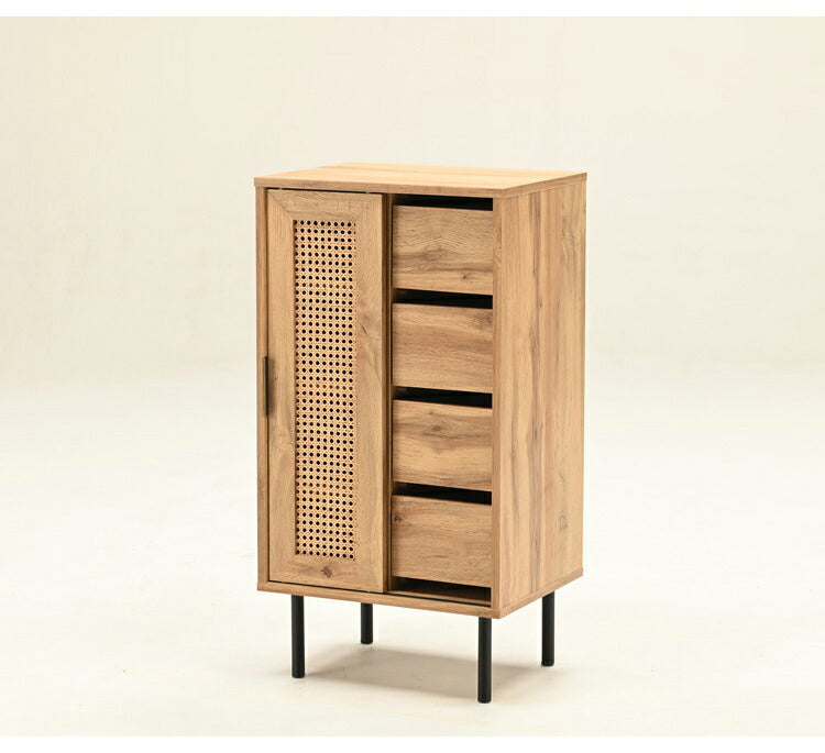 ラタン チェスト 幅45cm 天然ラタン 収納 引き出し ほぼ完成品 スチール脚 カゴメ編み おしゃれ 韓国インテリア リビング ダイニング 棚 木製 ラック コンパクト シンプル 北欧(代引不可)