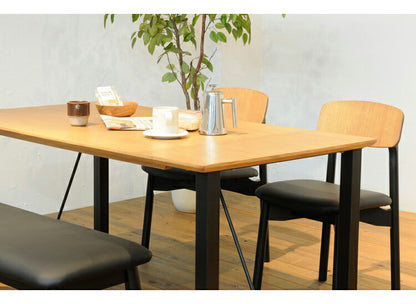 ダイニング4点セット ダイニングテーブル ダイニングチェア2脚 ダイニングベンチ 食卓 天然木 木製 おしゃれ 北欧 ヴィンテージ モダン シンプル 新生活(代引不可)