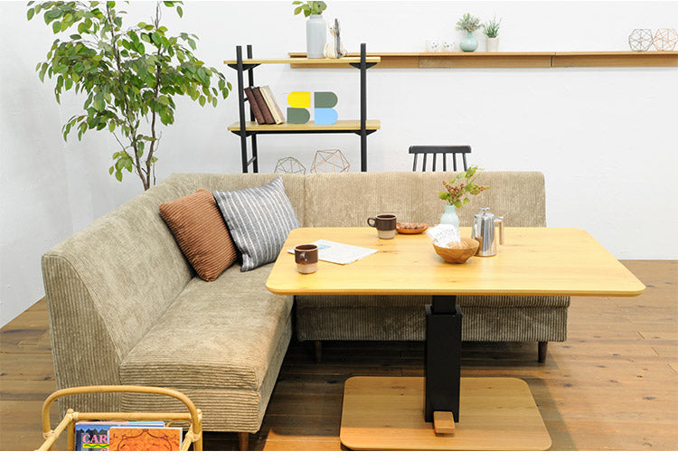 昇降式テーブル 幅105cm 突板 高級感 高さ調節可能 天然木 ダイニングテーブル リビングテーブル センターテーブル スチール ガス昇降 おしゃれ インテリア 北欧 リビング ダイニング(代引不可)