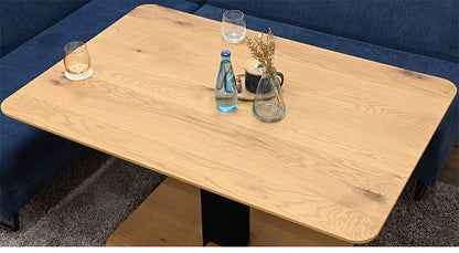 昇降式テーブル 幅105cm 突板 高級感 高さ調節可能 天然木 ダイニングテーブル リビングテーブル センターテーブル スチール ガス昇降 おしゃれ インテリア 北欧 リビング ダイニング(代引不可)