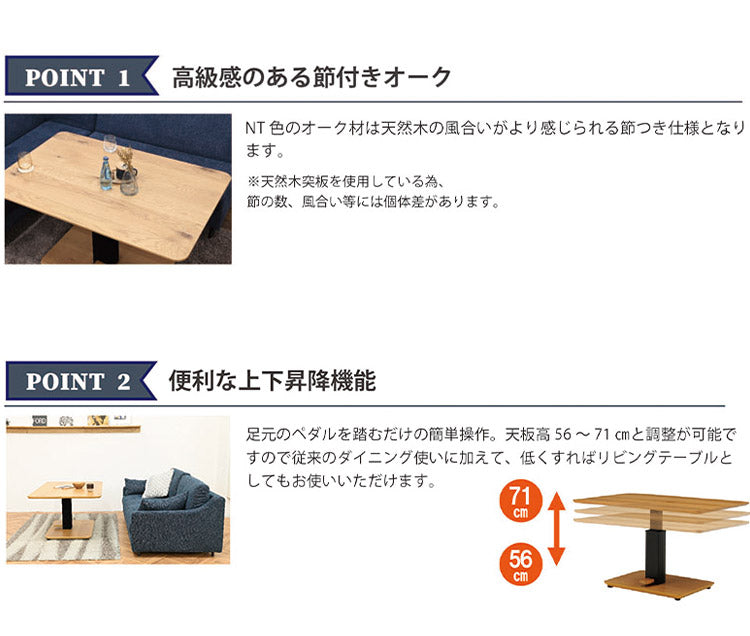 こたつテーブル 昇降式 幅120cm 突板 高級感 高さ調節可能 天然木 ダイニングテーブル リビングテーブル センターテーブル スチール ガス昇降 おしゃれ インテリア 北欧 リビング ダイニング(代引不可)