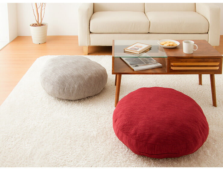 クッション 座布団 杢調 60cm おしゃれ モダン シンプル かわいい 大きい 北欧 丸型 円形 円形タイプ スウェット テレワーク フロアクッション ラウンドクッション 座ぶとん CH-0260R