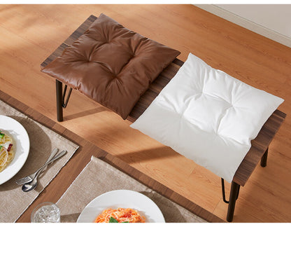 シートクッション レザー調 同色2枚セット 45×45 紐付き 合皮 フェイクレザー ひも付き 正方形 四角 無地 撥水 防刃 2枚セット おしゃれ クッション 座布団 フロアクッション 椅子 椅子用 いす用 チェアパッド