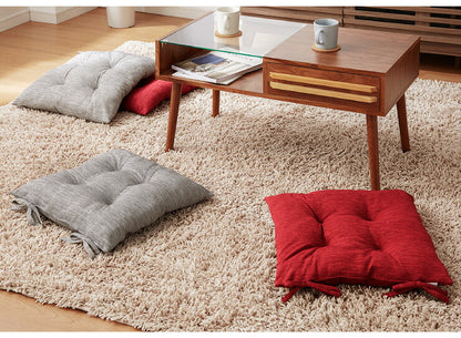 シートクッション 杢調 同色2枚セット 45×45 紐付き 洗える ウォッシャブル ひも付き 正方形 四角 かわいい おしゃれ クッション 座布団 フロアクッション 椅子 椅子用 いす用 チェアパッド