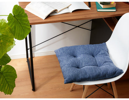 シートクッション 杢調 同色2枚セット 45×45 紐付き 洗える ウォッシャブル ひも付き 正方形 四角 かわいい おしゃれ クッション 座布団 フロアクッション 椅子 椅子用 いす用 チェアパッド