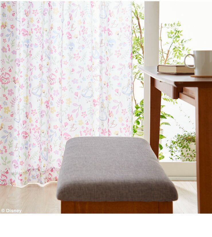 ディズニー カーテン 2枚セット 【3タイプ×4サイズ】 アリス ミッキー ミニー 厚地カーテン 幅100 丈110 丈135 丈178 丈200