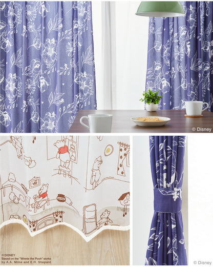 ディズニー カーテン 2枚セット 【3タイプ×4サイズ】 プーさん ミッキー 厚地カーテン 幅100 丈110 丈135 丈178 丈200 カーテン