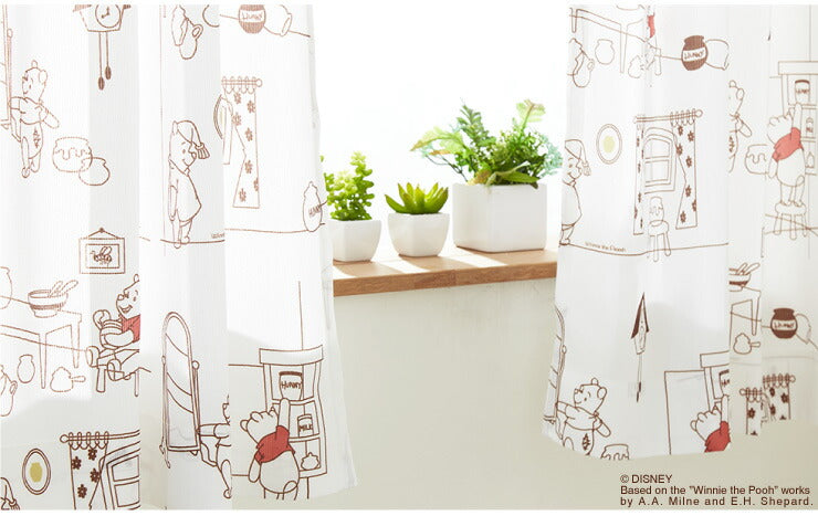 ディズニー カーテン 2枚セット 【3タイプ×4サイズ】 プーさん ミッキー 厚地カーテン 幅100 丈110 丈135 丈178 丈200 カーテン