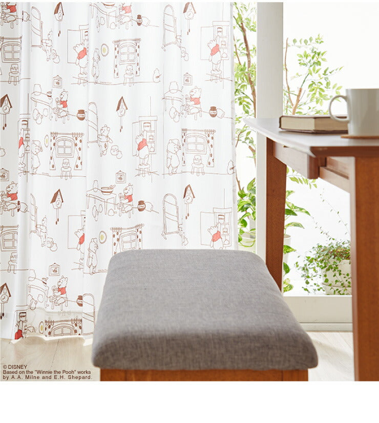 ディズニー カーテン 2枚セット 【3タイプ×4サイズ】 プーさん ミッキー 厚地カーテン 幅100 丈110 丈135 丈178 丈200 カーテン