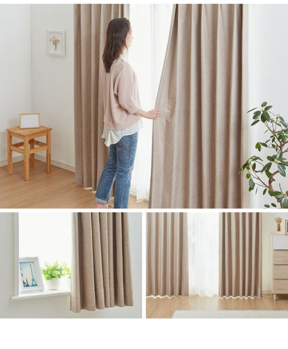 防音カーテン 2層構造 1級遮光 完全遮光 ドレープカーテン 2枚合わせ 騒音対策 遮光 1級 防音室 アクリルコーティング ベージュ ナチュラル 省エネ 遮熱