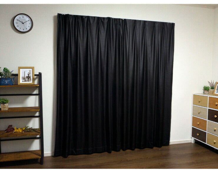 洗える合皮カーテン 【5カラー×4サイズ】 2枚組 PU レザー風 遮光カーテン ウォッシャブル 遮熱 カーテン 遮熱カーテン 洗える(代引不可)