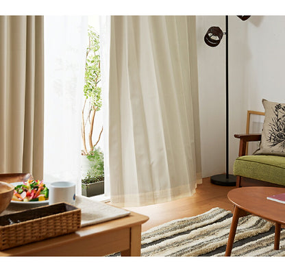 杢調 カーテン 4枚組 幅100cm 3級遮光 レースカーテン ドレープ 洗える ウォッシャブル 4枚セット おしゃれ 日よけ(代引不可)