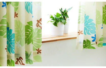 カーテン 4枚セット カーテン レースカーテン付き ドレープ ドレープカーテン 幅100 洗える おしゃれ モンステラ トロピカル(代引不可)