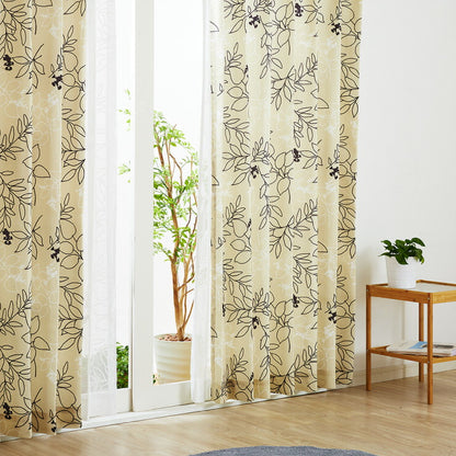 カーテン ディズニー disney 4枚セット ミッキー ミッキーマウス ミニー ミニーマウス ラインリーフ ドレープ レース 幅100(代引不可)