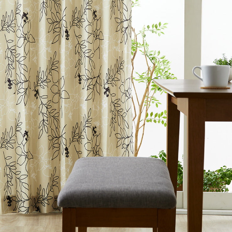 カーテン ディズニー disney 4枚セット ミッキー ミッキーマウス ミニー ミニーマウス ラインリーフ ドレープ レース 幅100(代引不可)