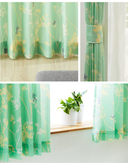 カーテン ディズニー disney 4枚セット ミッキー ミッキーマウス ブランチ柄 ドレープ レースカーテン付き 幅100 洗える(代引不可)