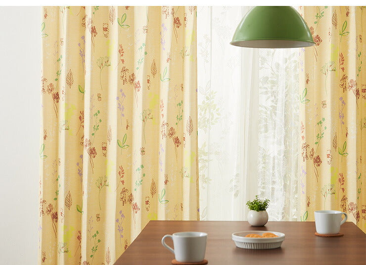 カーテン ディズニー disney 4枚セット くまのプーさん プーさん 柄物 ドレープ レースカーテン付き 幅100 洗える おしゃれ(代引不可)