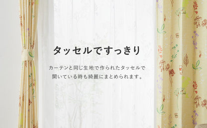 カーテン ディズニー disney 4枚セット くまのプーさん プーさん 柄物 ドレープ レースカーテン付き 幅100 洗える おしゃれ(代引不可)