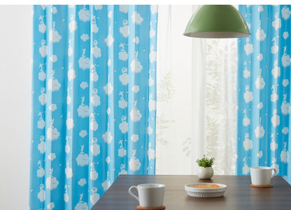 カーテン ディズニー disney 2枚セット ミッキー ミッキーマウス 雲柄 ドレープ 幅100 洗える おしゃれ(代引不可)