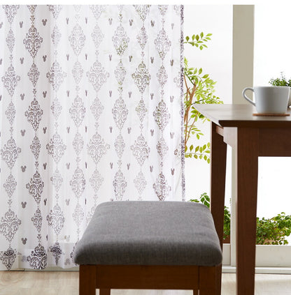 レースカーテン ディズニー disney 2枚セット ミッキー ミッキーマウス オーナメント 遮像 UVカット カーテン 幅100 洗える(代引不可)