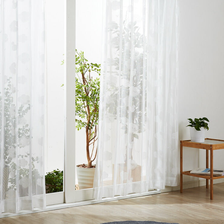 レースカーテン ディズニー disney 2枚セット ミッキー ミッキーマウス 雲柄 遮像 UVカット カーテン 幅100 洗える おしゃれ(代引不可)