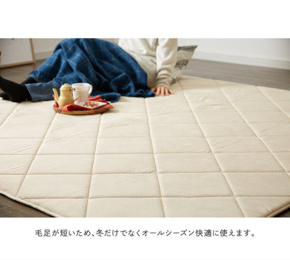 ラグ カーペット 長方形 コーデュロイ 190×240 厚手 おしゃれ 3畳 撥水加工 滑り止め 約1.5cm厚 防音 省エネ ウレタン クッション グレー ピンク ベージュ ネイビー