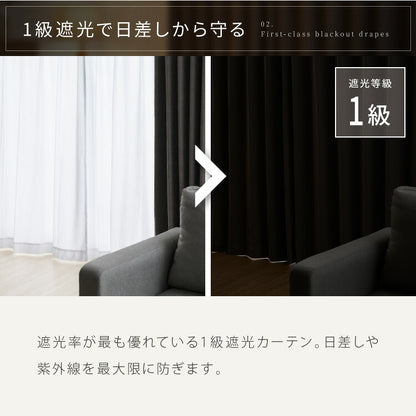 ドレープカーテン 1級遮光 ホテルライク おしゃれ 1級遮光カーテン 日本製 40サイズ 形状記憶 断熱 保温 省エネ UVカット 高密度 高級 ホテル仕様 ラメ入り カーテン モダン(代引不可)