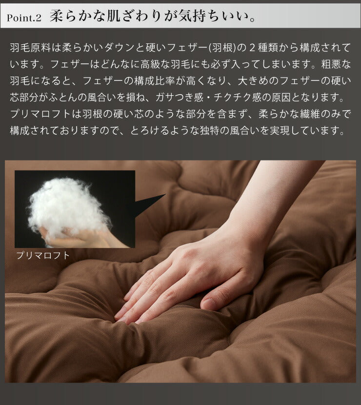 プリマロフト こたつ掛け布団 185×235cm 長方形 Primaloft Harmony 人工羽毛 洗える 軽い 暖かい あったか こたつ布団 羽毛