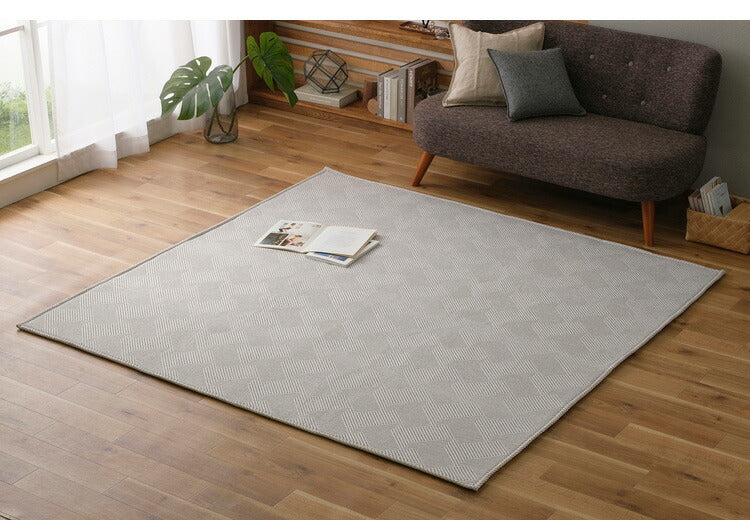 アイリスオーヤマ ジャカードラグ 185×185cm グレー ORG-J1818 ラグ ラグマット カーペット IRIS OYAMA