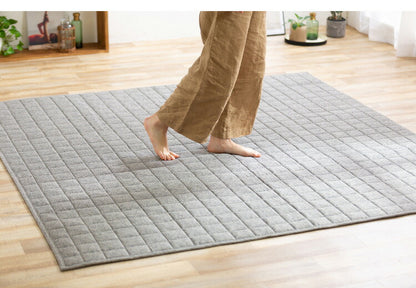 アイリスオーヤマ 麻混ラグ 185×185cm グレー ORG-A1818 ラグ ラグマット カーペット IRIS OYAMA