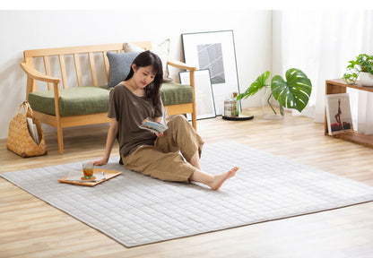 アイリスオーヤマ 麻混ラグ 185×185cm ベージュ ORG-A1818 ラグ ラグマット カーペット IRIS OYAMA