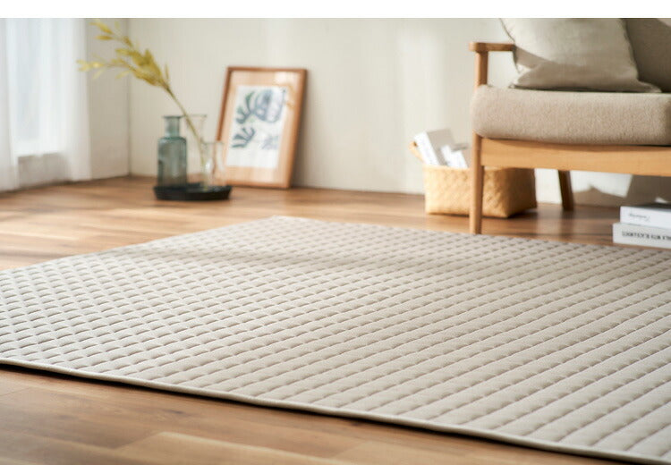 アイリスオーヤマ 杢天竺キルトラグ 185×240cm ベージュ ORG-M1824 ラグ ラグマット カーペット IRIS OYAMA