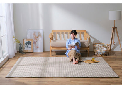 アイリスオーヤマ 杢天竺キルトラグ 185×240cm ベージュ ORG-M1824 ラグ ラグマット カーペット IRIS OYAMA