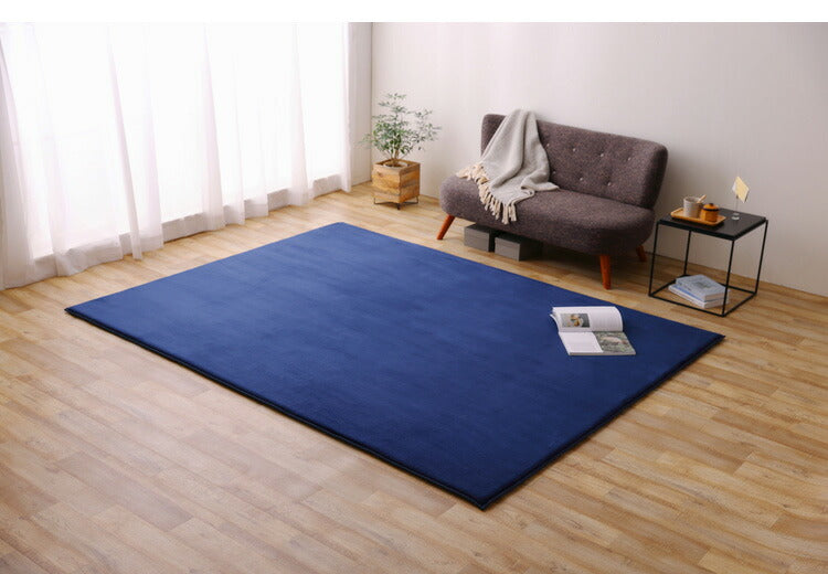 アイリスオーヤマ ラ・クッションラグ リバーシブルタイプ 185×240cm ネイビー ACRR-CM1824 ラグ ラグマット カーペット IRIS OYAMA