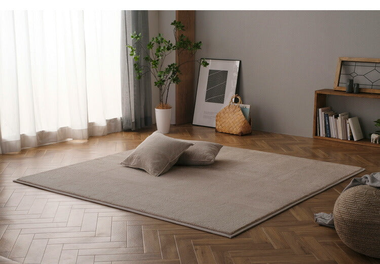 アイリスオーヤマ 杢ラビットファー調ラグ 185×185cm ベージュ ORG-R1818 ラグ ラグマット カーペット IRIS OYAMA