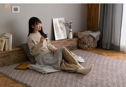 アイリスオーヤマ 杢シープ調ラグ 185×185cm ブラウン ORG-S1818 ラグ ラグマット カーペット IRIS OYAMA