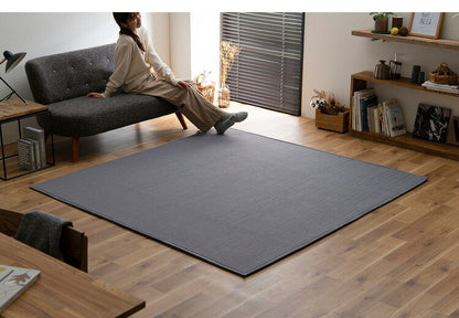 アイリスオーヤマ リバーシブルラグ ヘリンボーンxドットベロア 185×185cm グレー ORG-H1818 ラグ ラグマット カーペット IRIS OYAMA