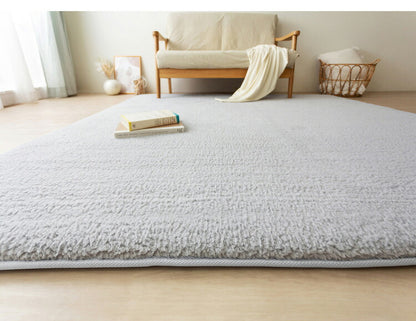 アイリスオーヤマ ラ・クッションラグ シープ調ボア 185×185cm グレー ACRSB-1818 ラグ ラグマット カーペット IRIS OYAMA