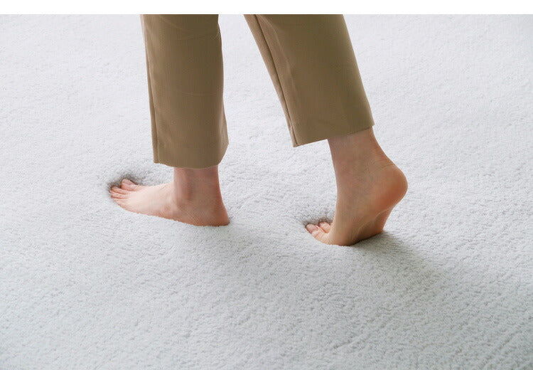 アイリスオーヤマ ラ・クッションラグ シープ調ボア 185×185cm グレー ACRSB-1818 ラグ ラグマット カーペット IRIS OYAMA