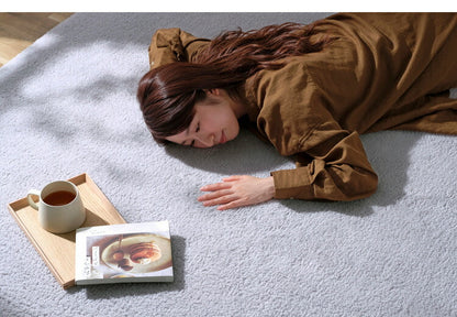 アイリスオーヤマ ラ・クッションラグ シープ調ボア 185×240cm グレー ACRSB-1824 ラグ ラグマット カーペット IRIS OYAMA