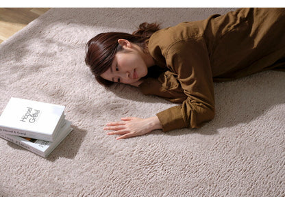 アイリスオーヤマ ラ・クッションラグ シープ調ボア 185×240cm ベージュ ACRSB-1824 ラグ ラグマット カーペット IRIS OYAMA