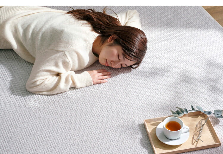 アイリスオーヤマ ラ・クッションラグ ヘリンボーンベロア 185×240cm グレー ACRHV-1824 ラグ ラグマット カーペット IRIS OYAMA