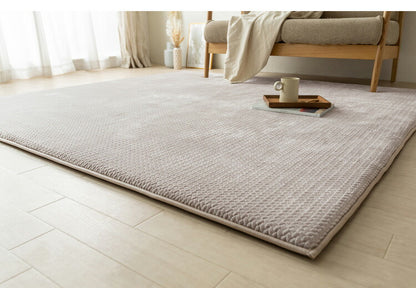 アイリスオーヤマ ラ・クッションラグ ヘリンボーンベロア 185×240cm ベージュ ACRHV-1824 ラグ ラグマット カーペット IRIS OYAMA