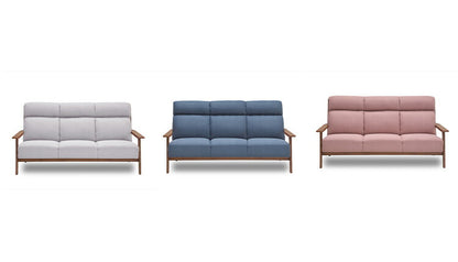 ソファ ソファー ハイバック 木肘 3人掛け 3P 幅177 ファブリック 天然木 肘付き 脚付き グレー ピンク ネイビー タモ材 無垢材 おしゃれ 北欧 ナチュラル(代引不可)