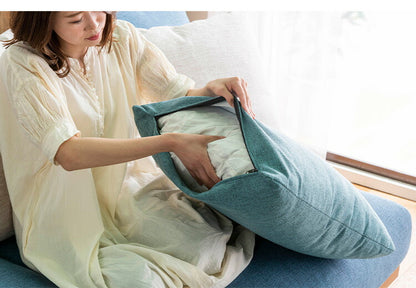 ソファ ソファベッド 幅180 3人掛け 天然木フレーム 北欧 ゆったり ファブリック 広々 ゆったり 羽毛 クッション ボリューム 柔らかい 大きい ブルー グレー(代引不可)