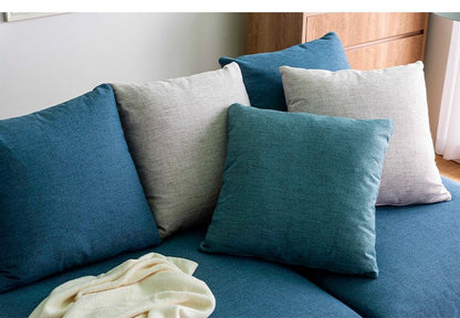 ソファ ソファベッド 幅180 3人掛け 天然木フレーム 北欧 ゆったり ファブリック 広々 ゆったり 羽毛 クッション ボリューム 柔らかい 大きい ブルー グレー(代引不可)