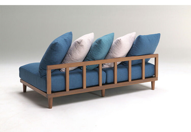 ソファ ソファベッド 幅180 3人掛け 天然木フレーム 北欧 ゆったり ファブリック 広々 ゆったり 羽毛 クッション ボリューム 柔らかい 大きい ブルー グレー(代引不可)