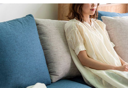 ソファ ソファベッド 幅180 3人掛け 天然木フレーム 北欧 ゆったり ファブリック 広々 ゆったり 羽毛 クッション ボリューム 柔らかい 大きい ブルー グレー(代引不可)