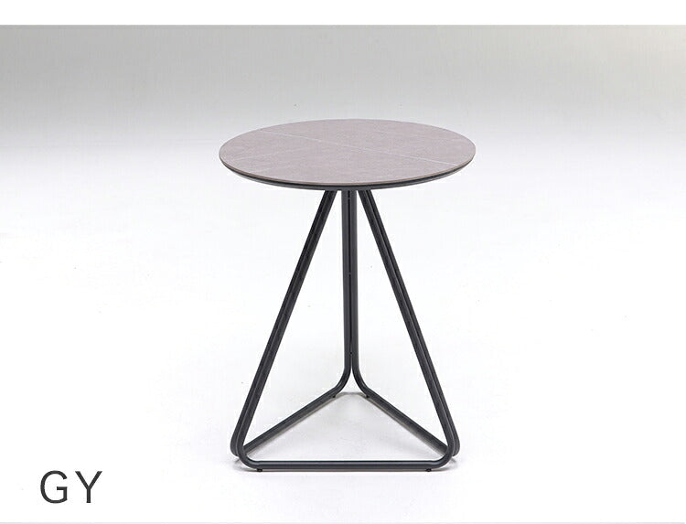 セラミック ダイニングセット 3点セット 2人掛け ラウンドテーブル 360°回転 ダイニングチェア 合皮 アイアン モダン おしゃれ ホワイト 白 グレー モノトーン 円形(代引不可)