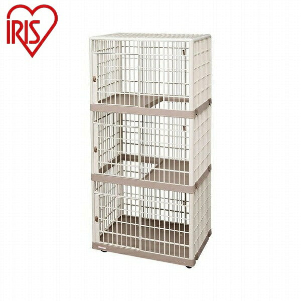 アイリスオーヤマ プラケージ プラケージ 813 ベージュ 猫 ケージ 3段 キャットケージ 大型 ペットケージ ハウス キャスター付 軽い 洗える IRIS OYAMA(代引不可)